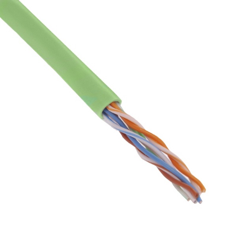 Кабель ITK витая пара U/UTP кат.5E 4x2х24AWG solid LSZH зеленый [бухта 305м]