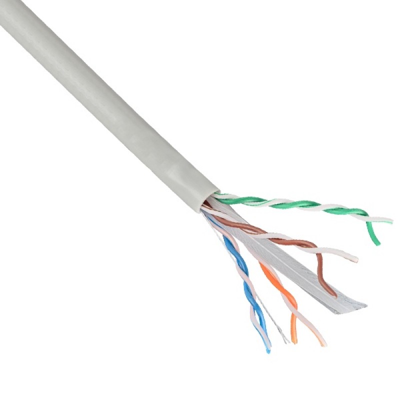 Кабель ITK витая пара U/UTP кат.6 4х2х23AWG solid, серый [бухта 305м]