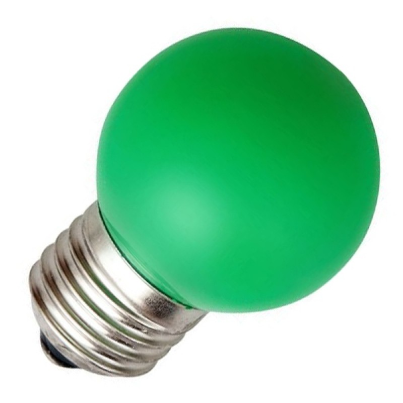 Лампа светодиодная шарик DECOR GL45 LED 0,6W GREEN 230V E27 зеленый