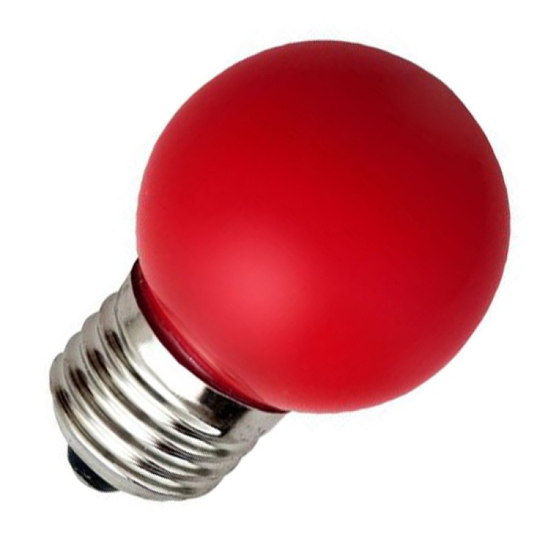 Лампа светодиодная шарик DECOR GL45 LED 0,6W RED 230V E27 красный