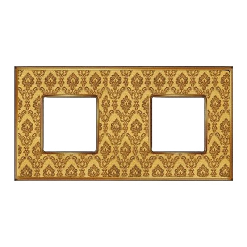 Рамка на 2 пост, гор/верт. цвет decorgold - bright gold