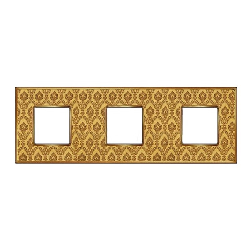 Рамка на 3 пост, гор/верт. цвет decorgold - bright gold