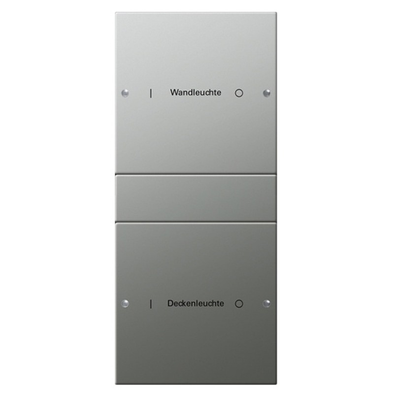 Набор клавиш 2-местный (1+1), с возможностью нанесения надписей Gira KNX/EIB E22 Сталь