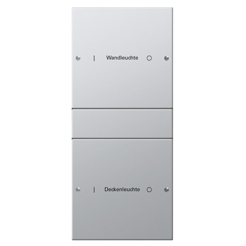 Набор клавиш 2-местный (1+1), с возможностью нанесения надписей Gira KNX/EIB E22 Алюминий