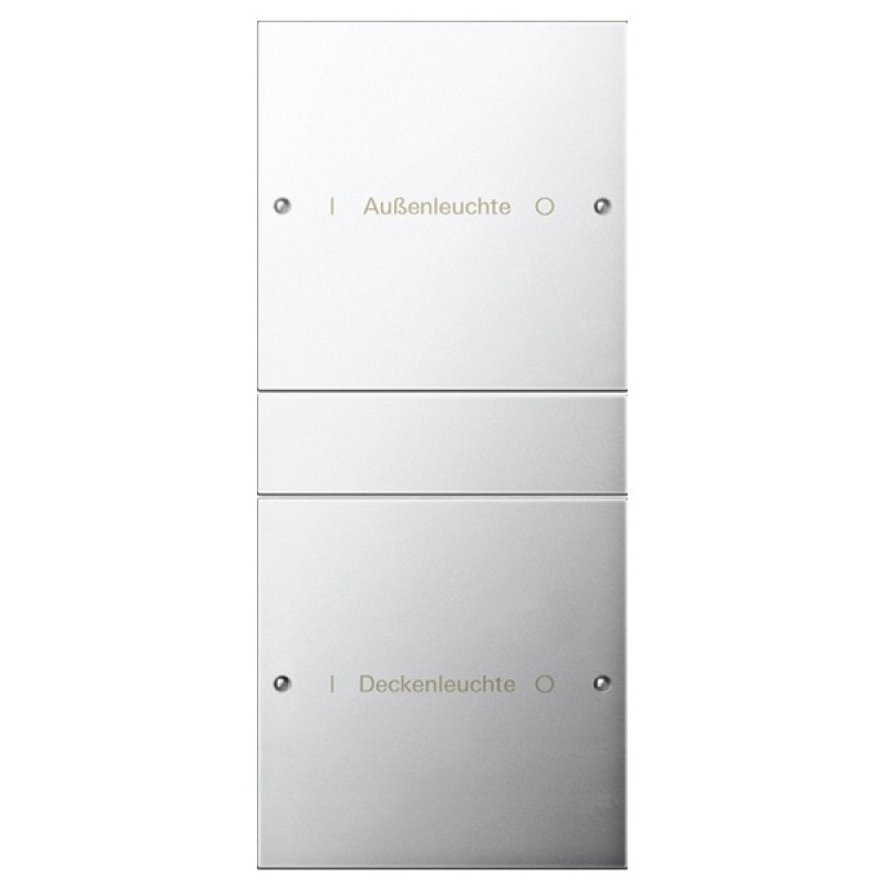 Набор клавиш 2-местный (1+1), с возможностью нанесения надписей Gira KNX/EIB System 55 Хром