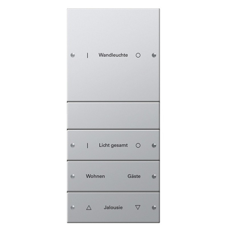 Набор клавиш 4-местный (1+3), с возможностью нанесения надписей Gira KNX/EIB E22 Алюминий