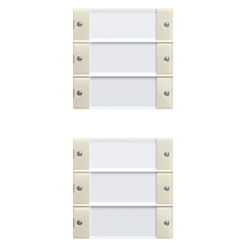 Комплект клавиш, 6 шт. (3+3) с полем для надписей Gira KNX/EIB System 55 Кремовый глянцевый