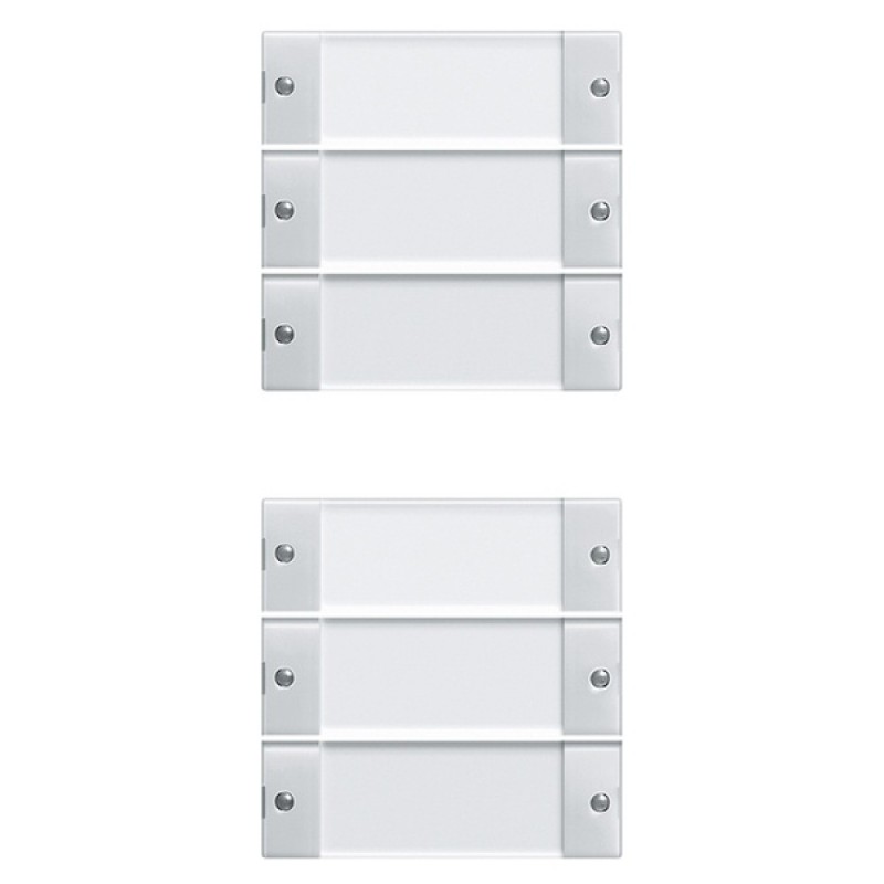Комплект клавиш, 6 шт. (3+3) с полем для надписей Gira KNX/EIB System 55 + E22 Белый глянцевый