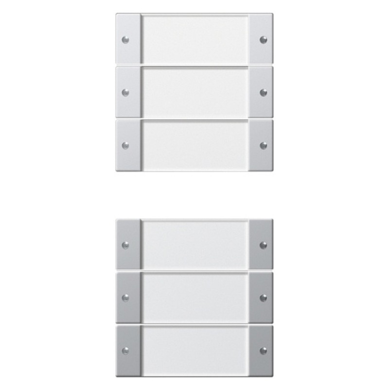 Комплект клавиш, 6 шт. (3+3) с полем для надписей Gira KNX/EIB E22 Алюминий