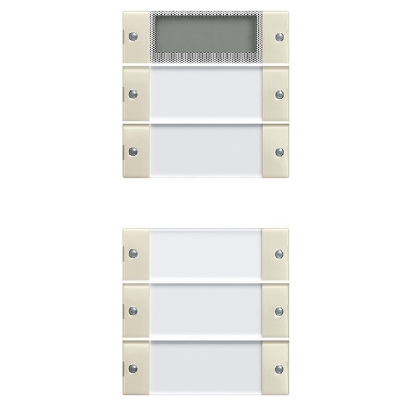 Комплект клавиш Plus, 5шт. (2+3) с полем для надписей Gira KNX/EIB System 55 Кремовый глянцевый