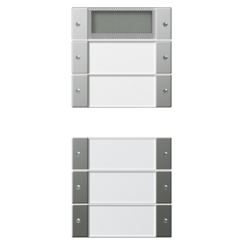 Комплект клавиш Plus, 5шт. (2+3) с полем для надписей Gira KNX/EIB E22 Сталь