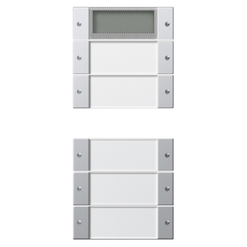 Комплект клавиш Plus, 5шт. (2+3) с полем для надписей Gira KNX/EIB E22 Алюминий