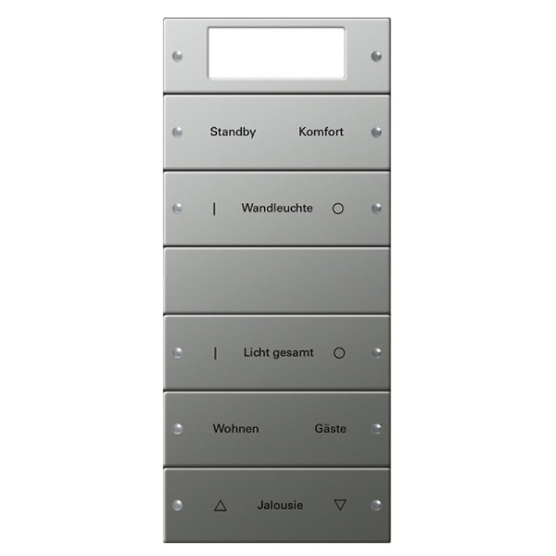 Набор клавиш 5-местный Plus (2+3), с возможностью нанесения надписей Gira KNX/EIB E22 Сталь