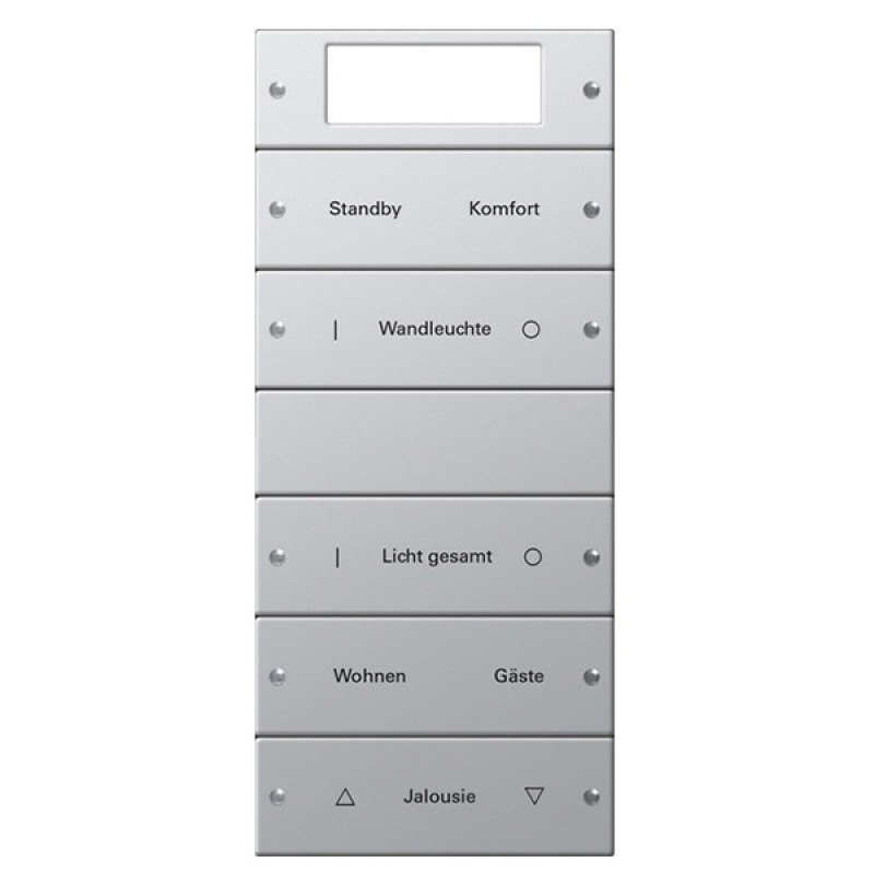 Набор клавиш 5-местный Plus (2+3), с возможностью нанесения надписей Gira KNX/EIB E22 Алюминий