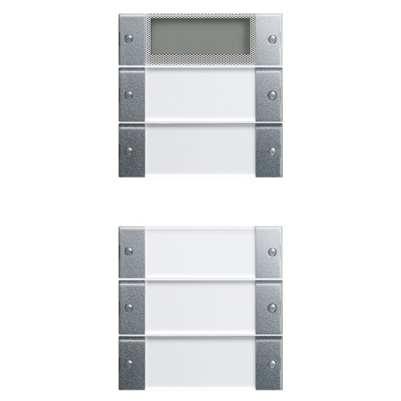 Комплект клавиш Plus, 5 шт. (2+3) с полем для надписей Gira KNX/EIB System 55 Алюминий
