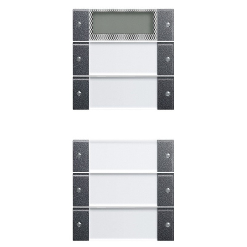Комплект клавиш Plus, 5 шт. (2+3) с полем для надписей Gira KNX/EIB System 55 Антрацит