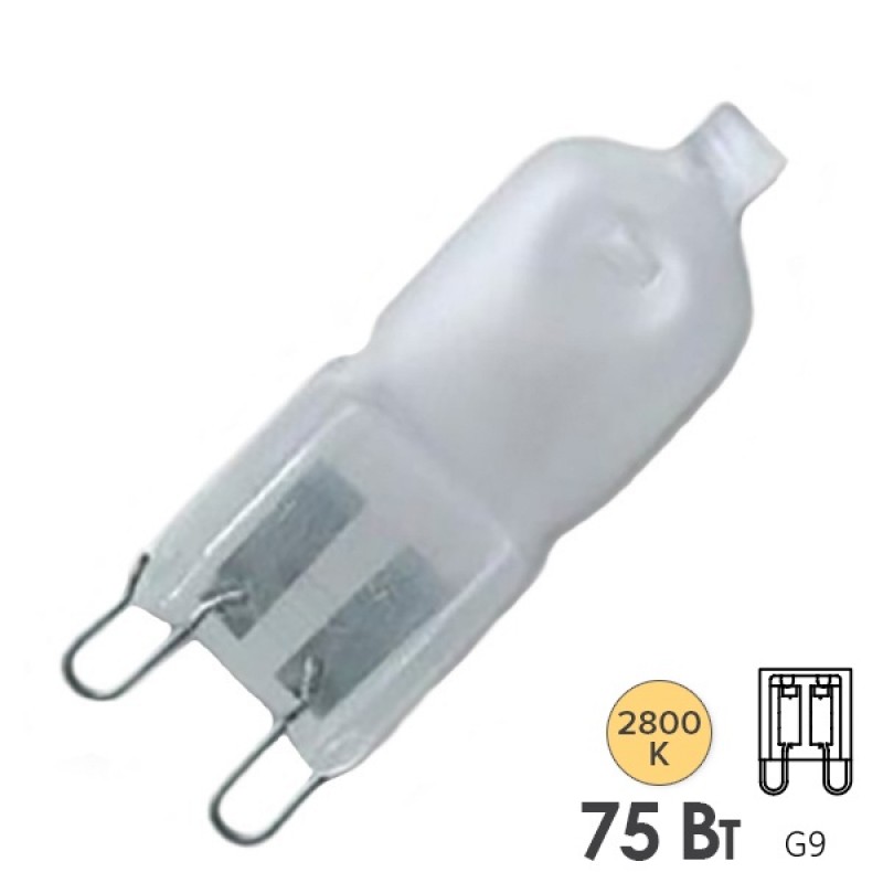 Лампа галогенная капсульная Osram 66675 AM HALOPIN 75W 1050lm 230V G9 (матовая)