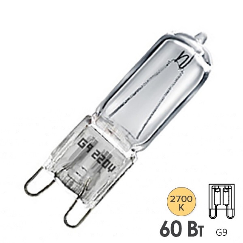 Лампа галогенная HCS CL 60W 220V G9 прозрачная