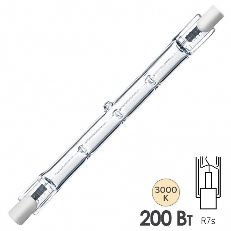 Лампа галогенная линейная HL117 200W R7s 220V 114.2mm