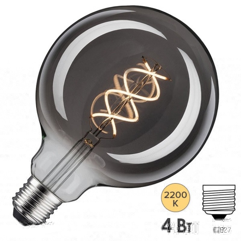 Лампа филаментная светодиодная Paulmann LED Vintage Globe125 DIM 4W 2700K E27 130lm дымчатое стекло
