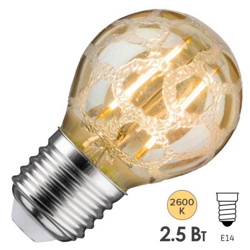 Лампа филаментная светодиодная Paulmann LED Vintage 2,5W 2600K E27 Золотой кроко-лед