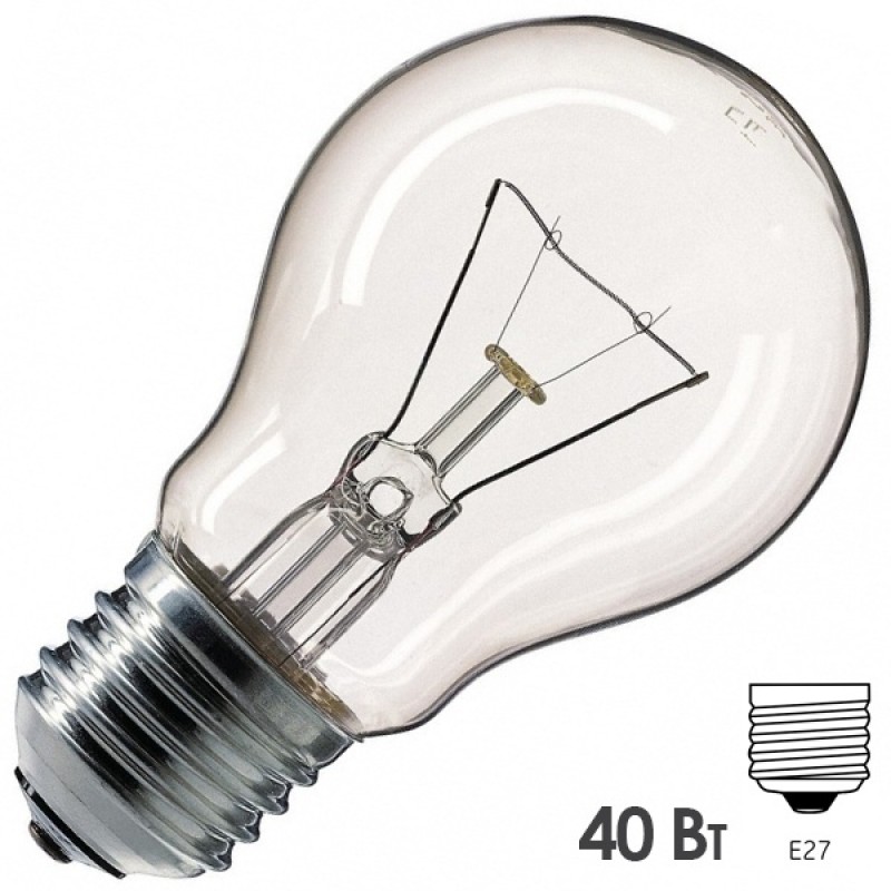 Лампа накаливания Osram CLASSIC A CL 40W E27 прозрачная