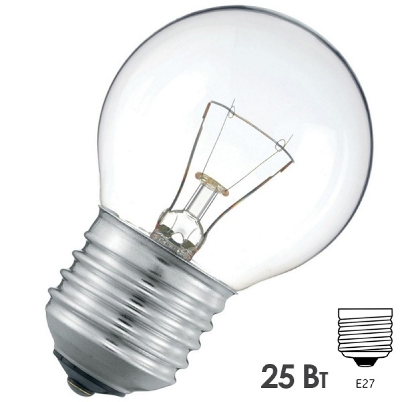 Лампа накаливания шарик Osram CLASSIC P CL 25W E27 25W E27 прозрачная