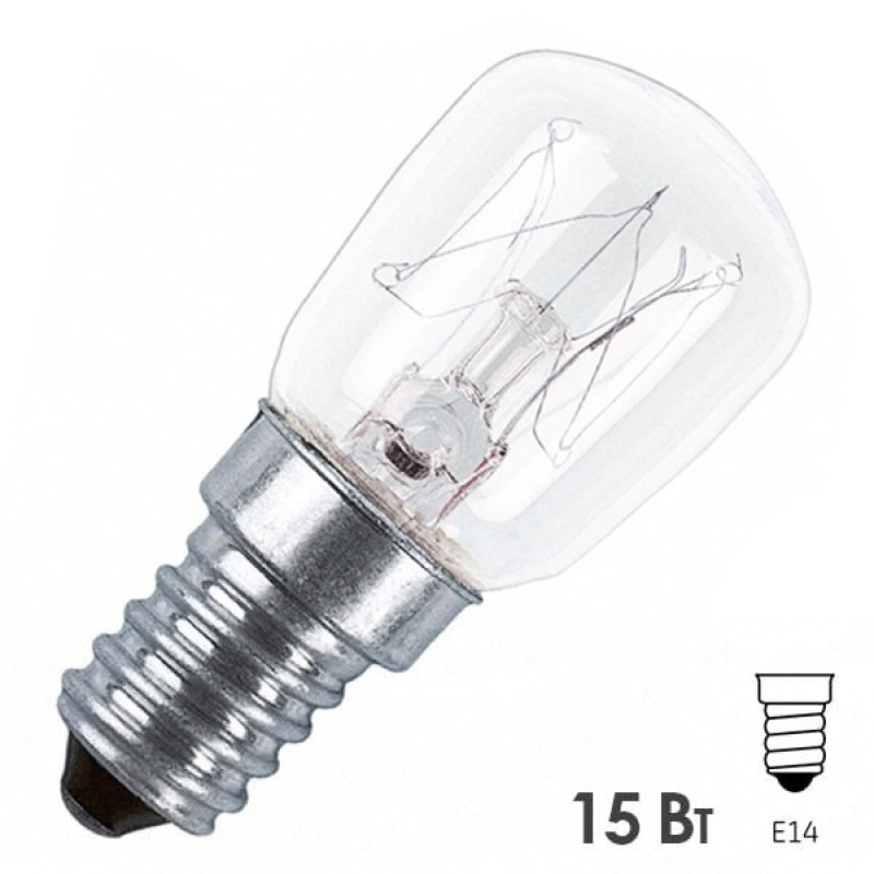 Лампа для холодильников и швейных машин Osram SPC T26/57 CL 15W FREEZER E14 прозрачная