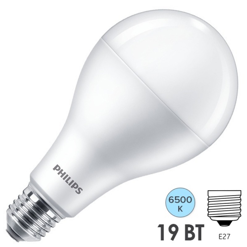 Лампа светодиодная Philips LEDBulb A80 19W (160W) 6500K 220V E27 2300lm