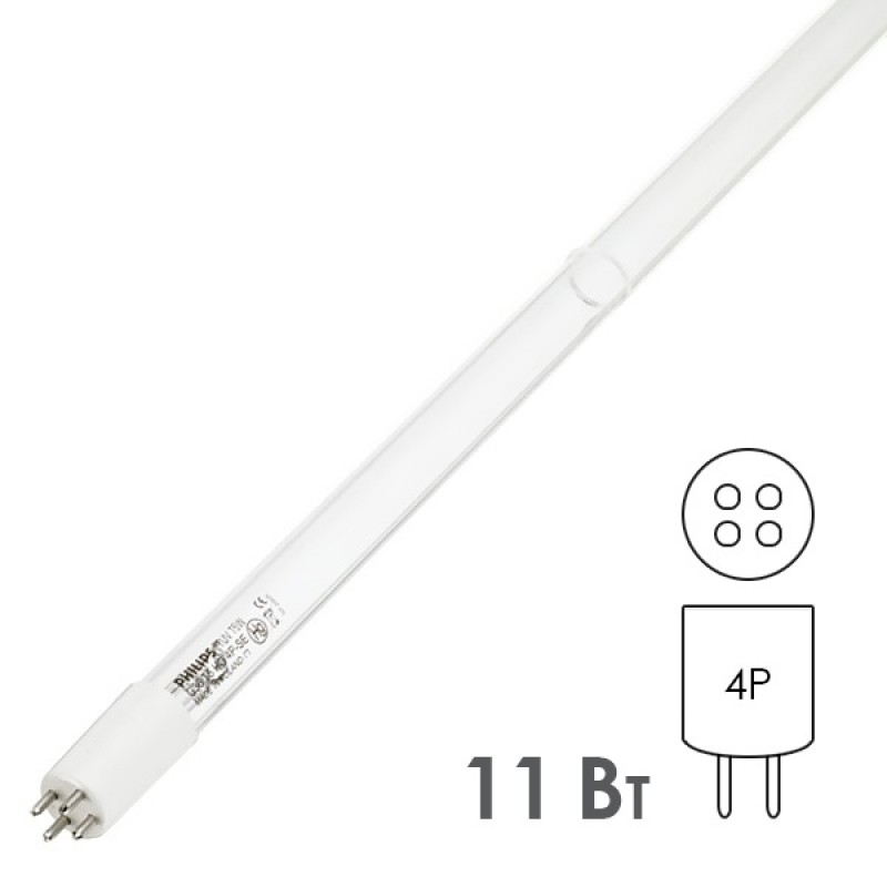 Лампа бактерицидная Philips TUV 11W T5 4P-SE L241,1mm специальная безозоновая