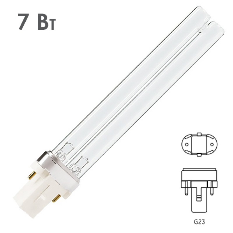 Лампа бактерицидная Philips TUV PL-S 7W/2P G23 L135.5mm специальная безозоновая