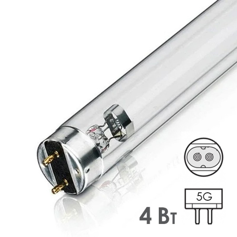 Лампа бактерицидная LIH ULC 4W T5 G5 L 134,7mm специальная безозоновая