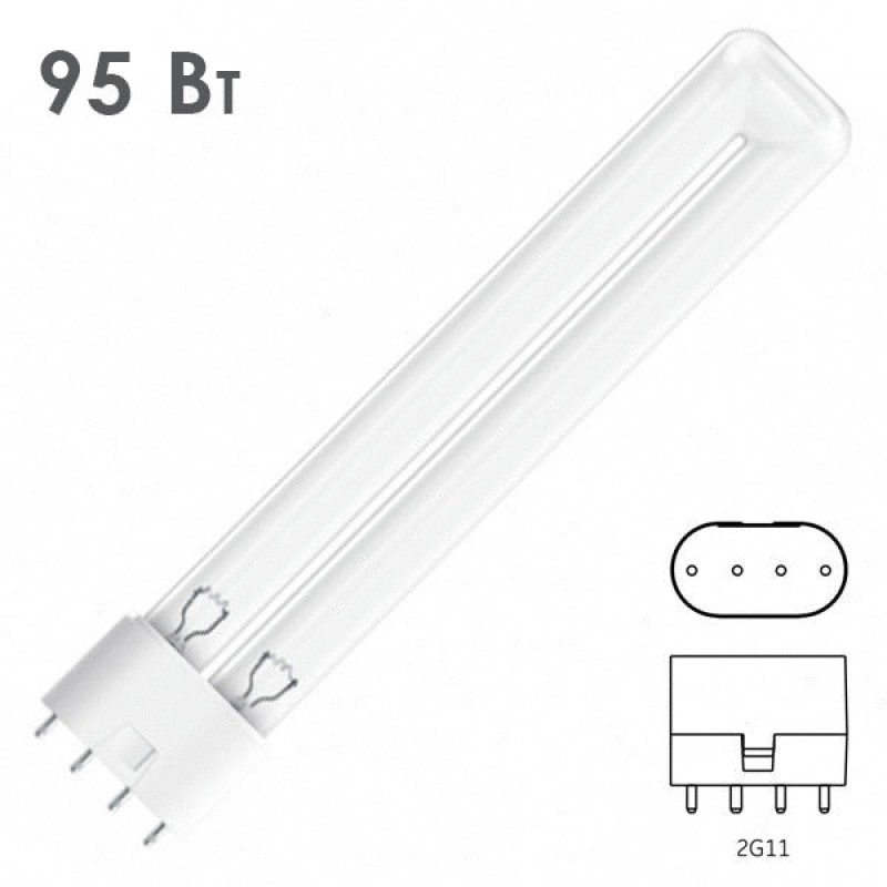 Лампа бактерицидная LightBest LBCQ 95W HO 2G11 специальная безозоновая кварцевое стекло