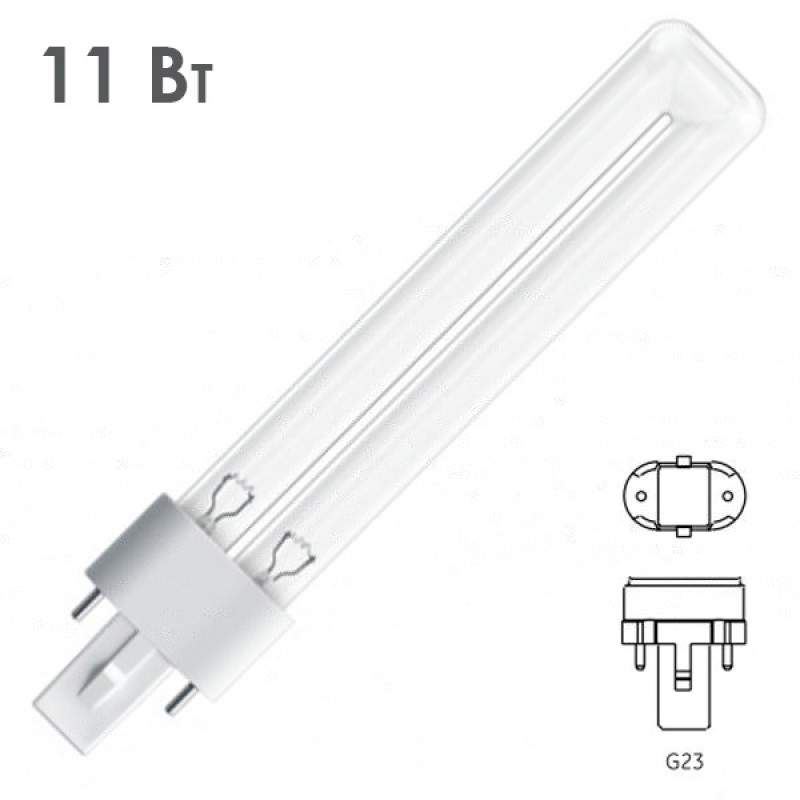 Лампа бактерицидная LightBest LBCQ 11W G23 специальная безозоновая кварцевое стекло