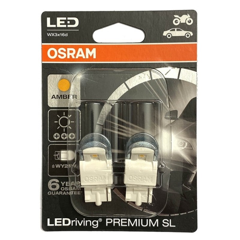 Лампа светодиодная 7504DYP-02B 1,4W12VWX3X16DQR2B2 WY21W BLI2 OSRAM