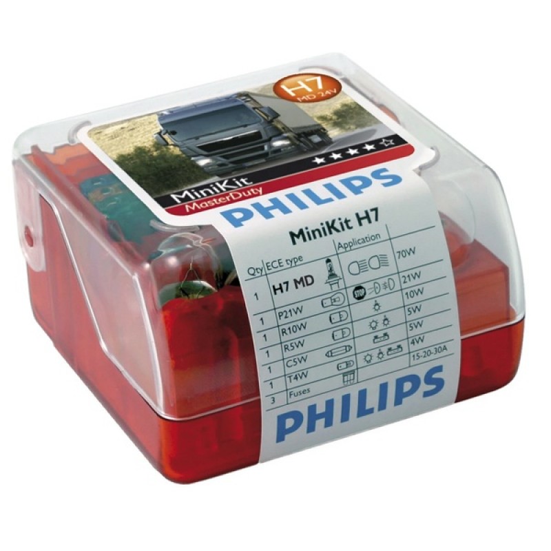 Набор автоламп 55555SKMDKM H7 24V- 70W (PX26d) MiniKit (вибростойкая) MasterDuty PHILIPS