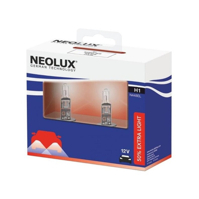 Лампа N448EL-2SCB H1 55W 12V P14.5S (+50% больше света) (64150SV2-HCB) Extra Light NEOLUX (уп. 2ш.)