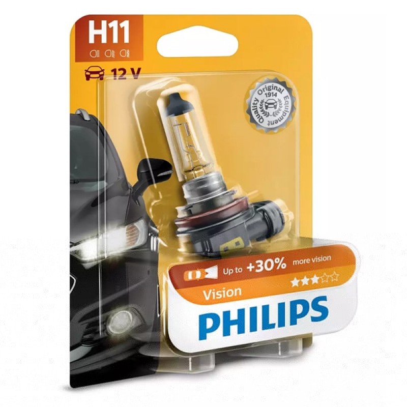 Лампа 12362PRB1 H11 12V 55W PGJ19-2 ( +30% света) (блистер 1шт.) Vision PHILIPS