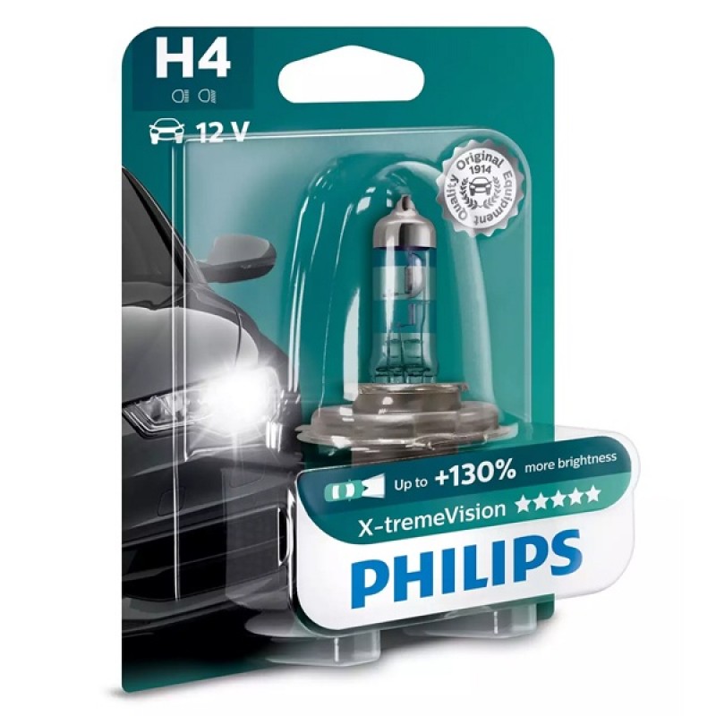 Лампа 12342XV+B1 H4 12V 60/55W P43t (+130% света) (блистер 1шт.) X-treme Vision PHILIPS