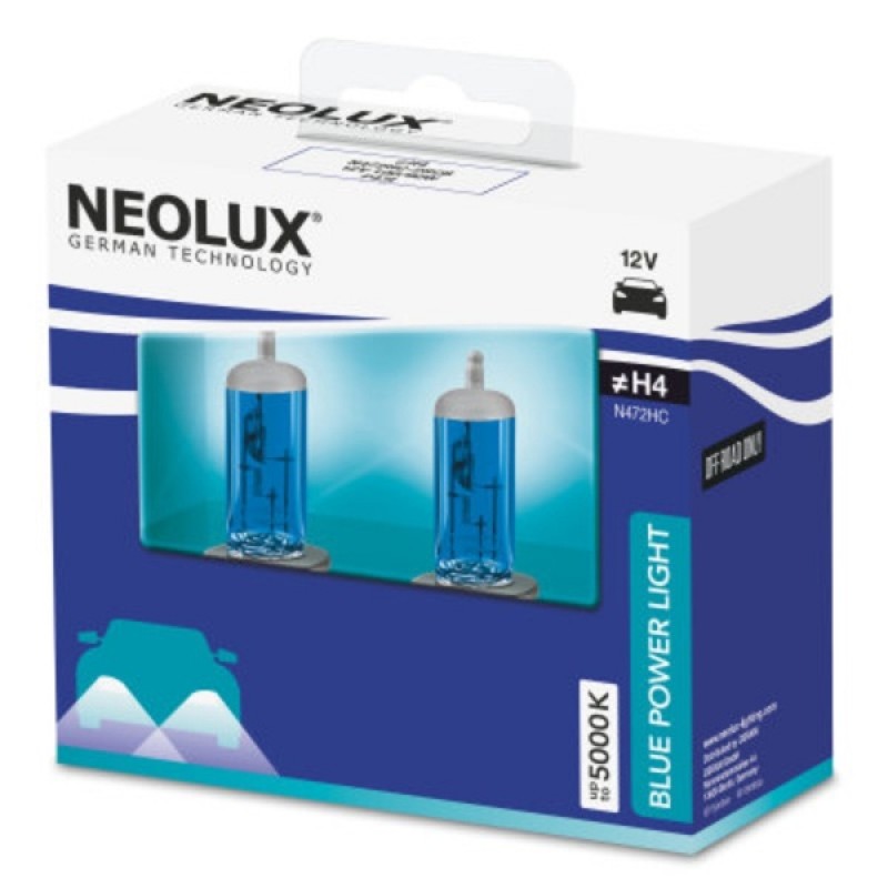 Лампа N472HC-2SCB H4 100/90W 12V P43T KBOX2 BLUE POWER LIGHT NEOLUX (упаковка 2шт)