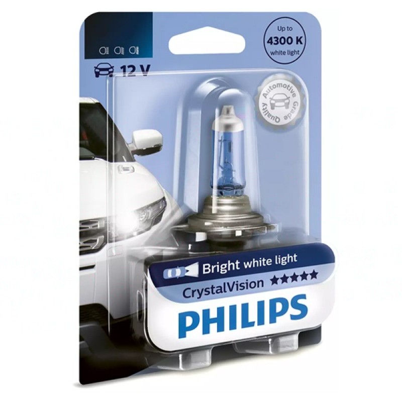 Лампа 9005CVB1 HB3 12V 65W P20d (белый яркий свет) (блистер 1шт.) Crystal Vision PHILIPS