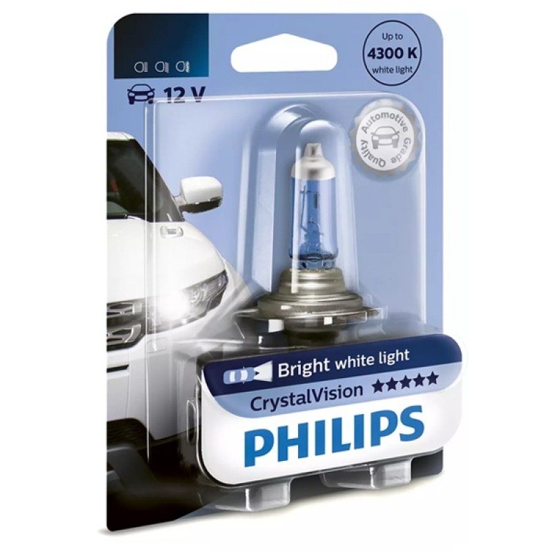 Лампа 9006CVB1 HB4 12V 55W P22d (белый яркий свет) (блистер 1шт.) Crystal Vision PHILIPS