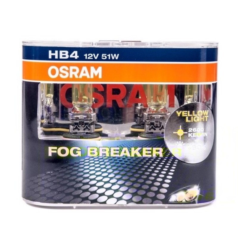Лампа 9006FBR-HCB HB4 12V 51W P22d (+60% больше света, 2600K) FOG BREAKER OSRAM (упаковка 2шт)