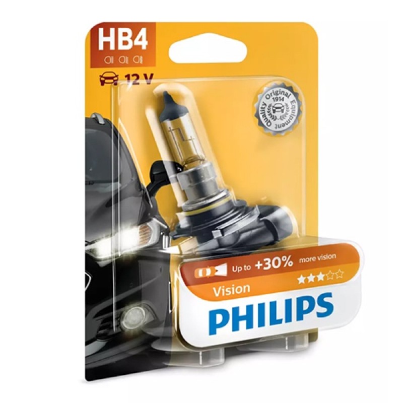 Лампа 9006PRC1 HB4 12V 51W P22d (+30% света) (Premium) Vision PHILIPS