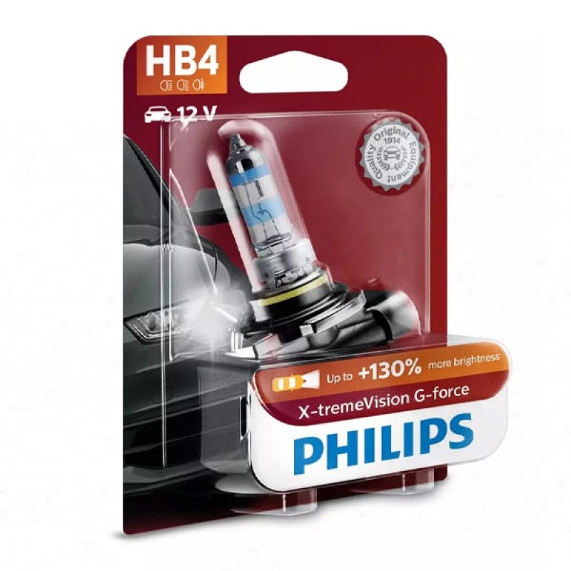 Лампа 9006XVGB1 HB4 12V 55W P22d (+130% света+вибростойкая) (блистер 1шт.) X-tremeVision G-force