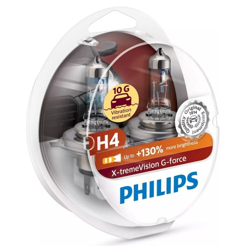 Лампа 12342XVGS2 H4 12V 60/55W P43t (+130% света+вибростойкая) (уп. 2шт.) X-tremeVision G-force