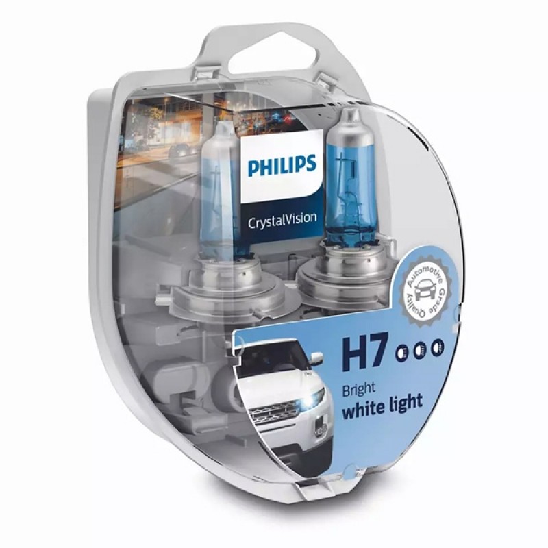 Лампа 12972CVSM H7 12V 55W PX26d (белый яркий свет) +W5W 12V-5W (W2,1x9,5d) (уп. 2+2шт.) Crystal