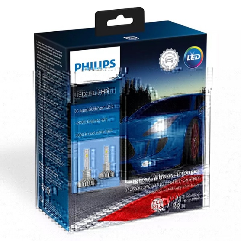 Лампа светодиодная 11258XUX2 H1 12V-LED P14,5s 6000K 25W X-treme Ultinon Air Cool (уп.2шт.) PHILIPS