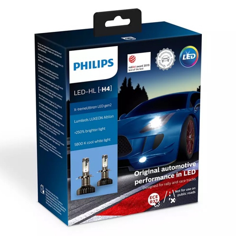 Лампа светодиодная 11342XUWX2 H4 12V-LED P43t 5800K 22/22W X-tremeUltinon gen2 Bright White (уп.2шт)