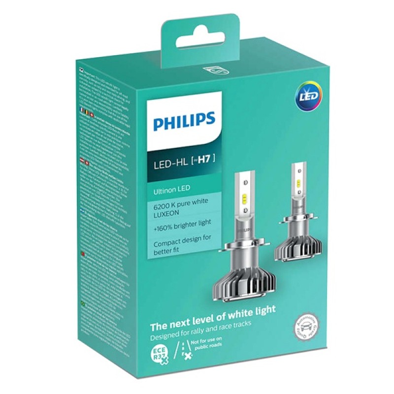 Лампа светодиодная 11972ULWX2 H7 12V-LED PX26d 6200K 14W Ultinon LED (к.уп.2 шт.) PHILIPS